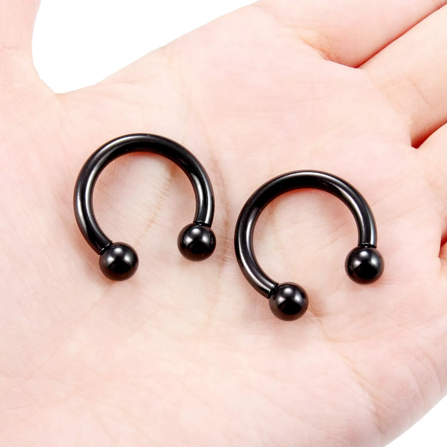 Ftovosyo PA Ring Internally Threaded Circular Barbells Horseshoe Large Septum Ring Ear Gauges Earrings 2G 4G 6G 8G 12mm/16mm 316L Surgical Steel Pierced Body Jewelry for Women Men