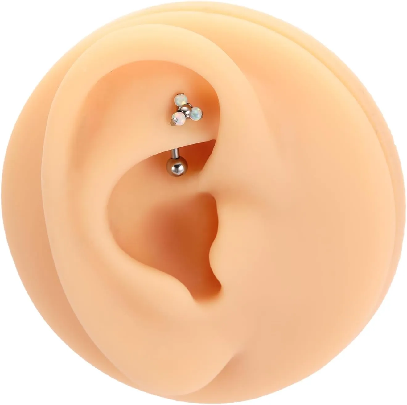FUNLMO 2pcs Rook Daith Eyebrow Piercing Jewelry G23 Titanium Vertical Labret Lip Jewelry Rook Earring Small Belly Button Ring Curved Barbell Cartilage Earring 16G 8mm