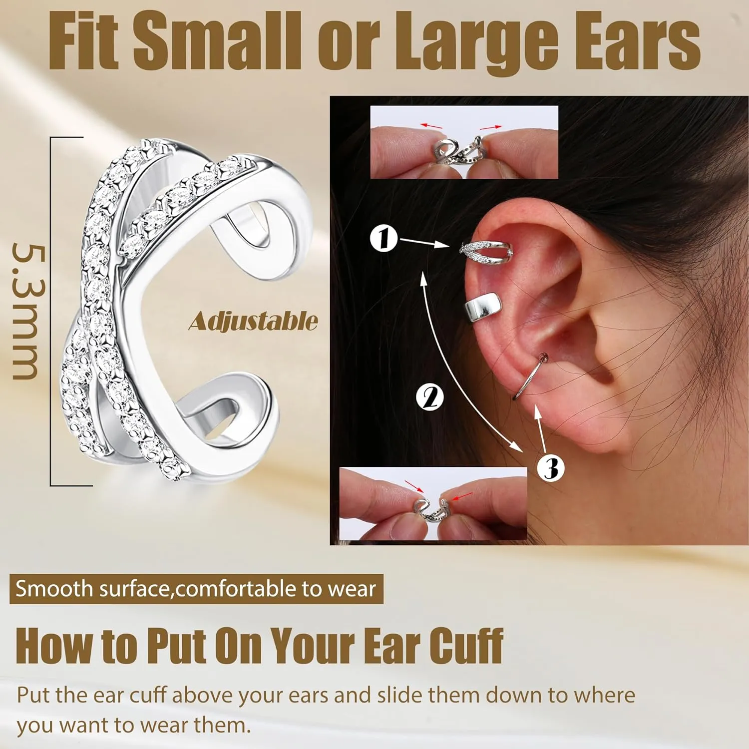 FUNRUN JEWELRY 12Pcs Ear Cuff For Women Non Piercing 14K Gold Plated Ear Cuff Gold Cuff Earrings For Women Pierced Earring Cuffs Non Pierced Lightweight