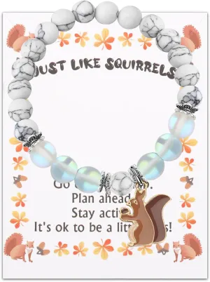 FUSTMW Squirrel Gifts Squirrel Bracelets Gifts for Squirrel Lovers Jewelry Cute Animal Lover Gifts Squirrel Inspired Gifts
