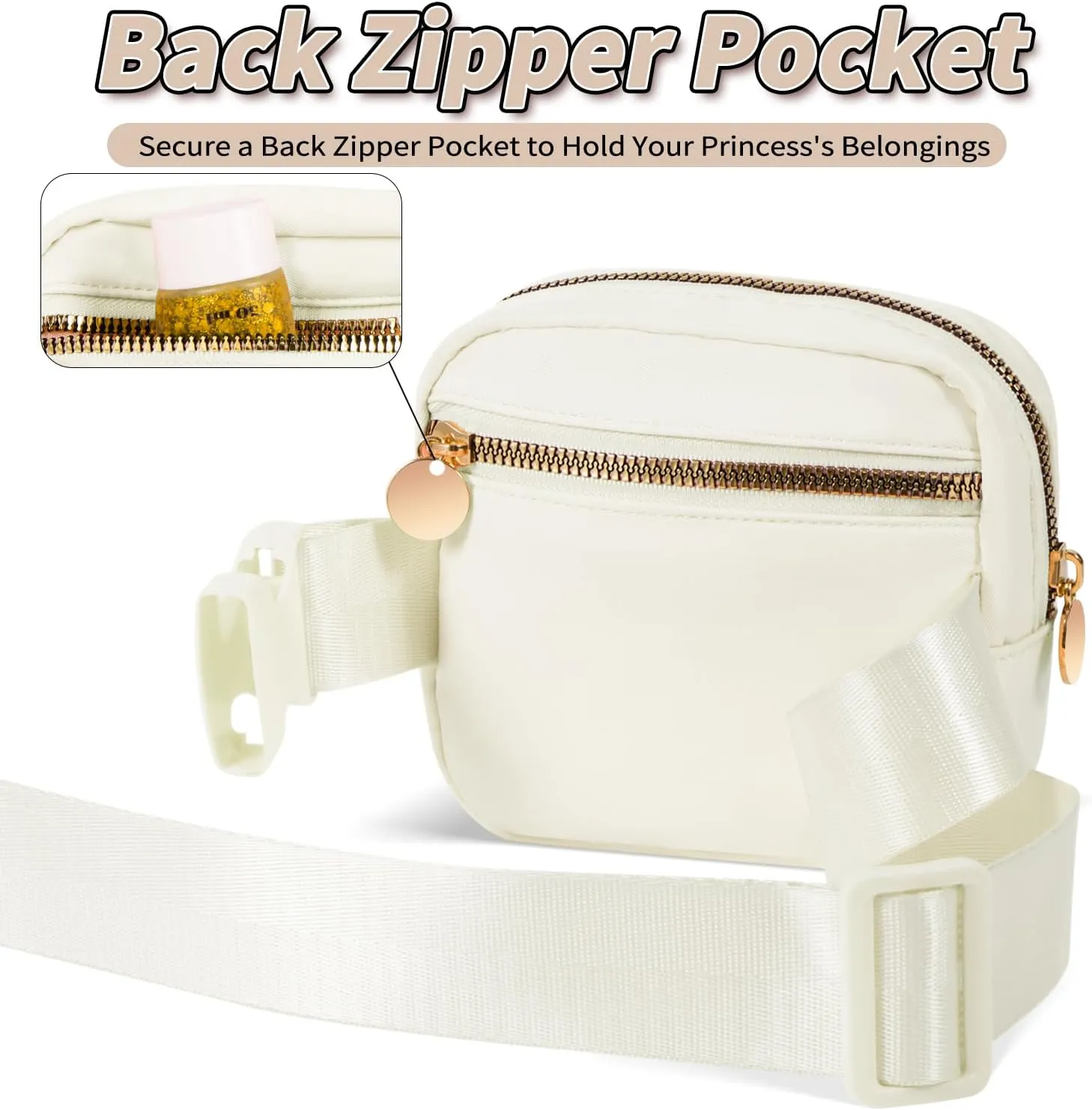 Gifts for Girls & Kids - Mini Belt Bag Crossbody Bag - Birthday Gifts for Daughter, Sister or Her; Teen Girl & Travel Essentials, Cute Trendy Stuff - Cream, S