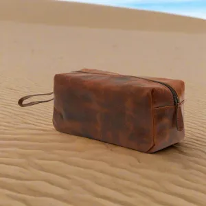 Godfrey - Basic Cosmetic Leather Bag - Tan