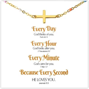 Gold Bead Cross Bracelet for Women Christian Baptism Gifts for Her Spiritual Birhday Gifts for Women Friendship Gifts for Best Friend Graduation Gifts for Daughter Sister Inspirational Gifts
