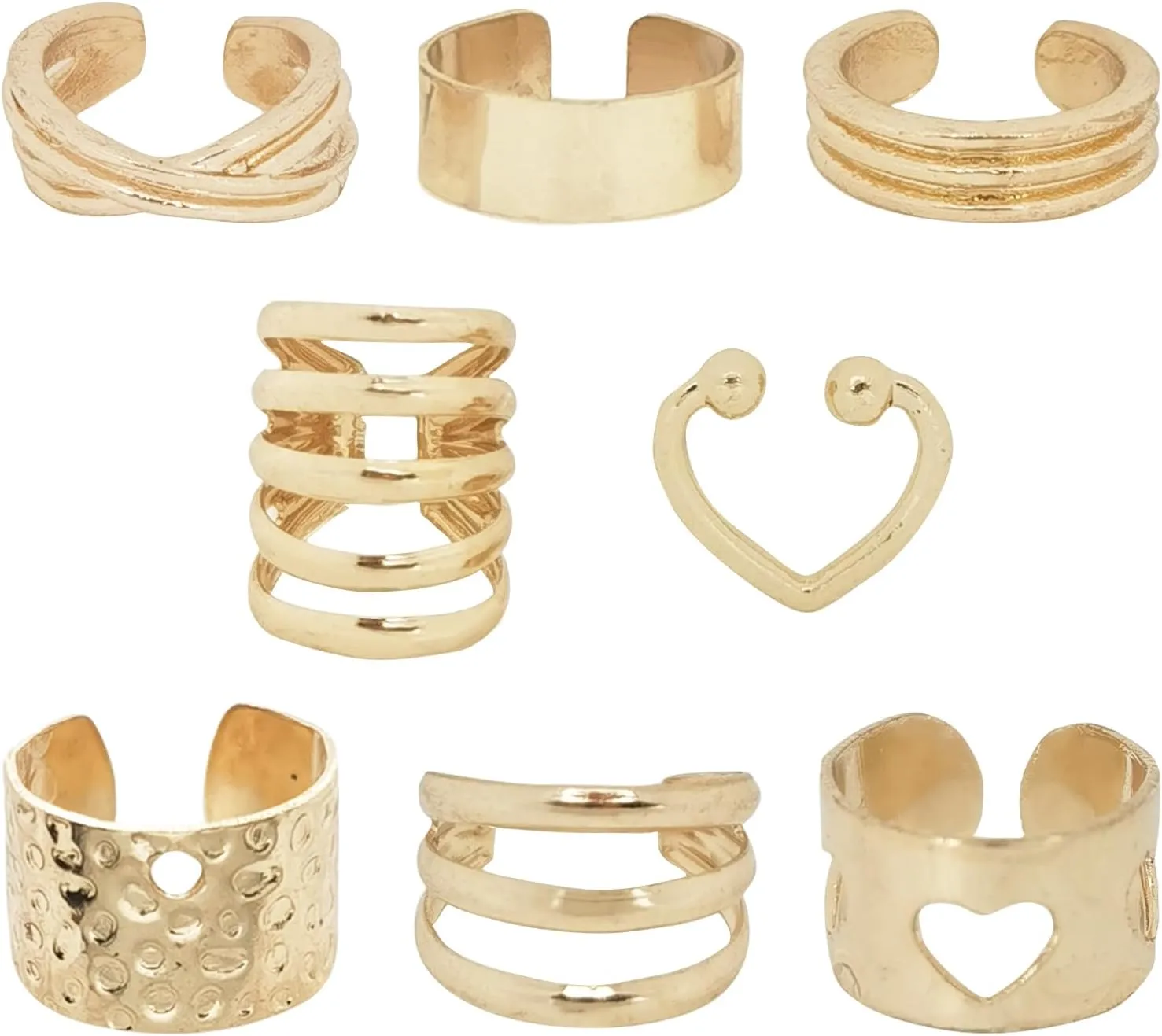 Gold Ear Cuff Earrings For Women Non Piercing Fake Earrings Sets Adjustable Clip On Wrap Earrings