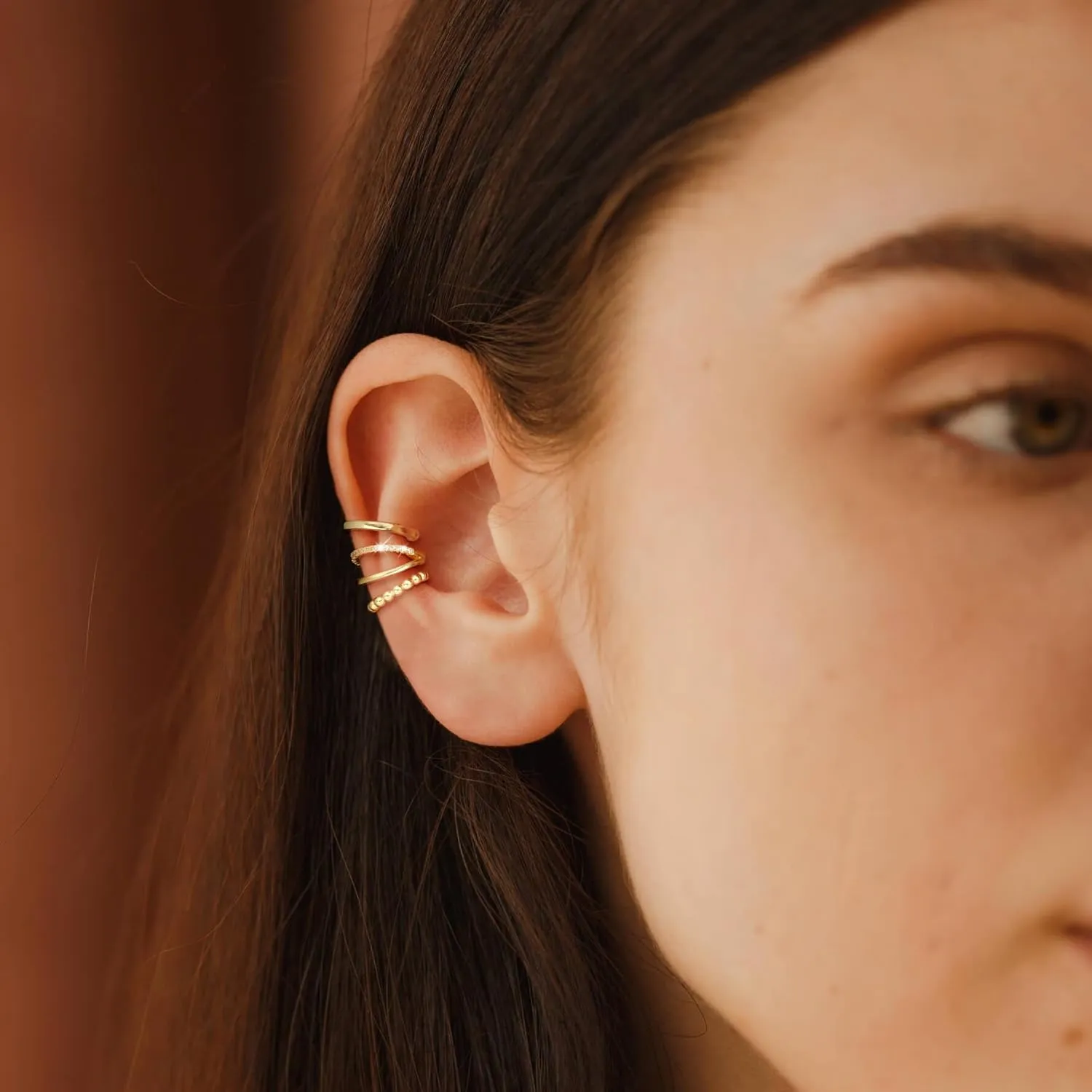 Gold Ear Cuffs for Women Non Piercing, 14K Gold Plated/925 Sterling Silver Ear Cuff Earrings for Women Cartilage Clip On Earrings Trendy Thin Cubic Zirconia Huggie Ear Cuffs for Women Jewelry Gift