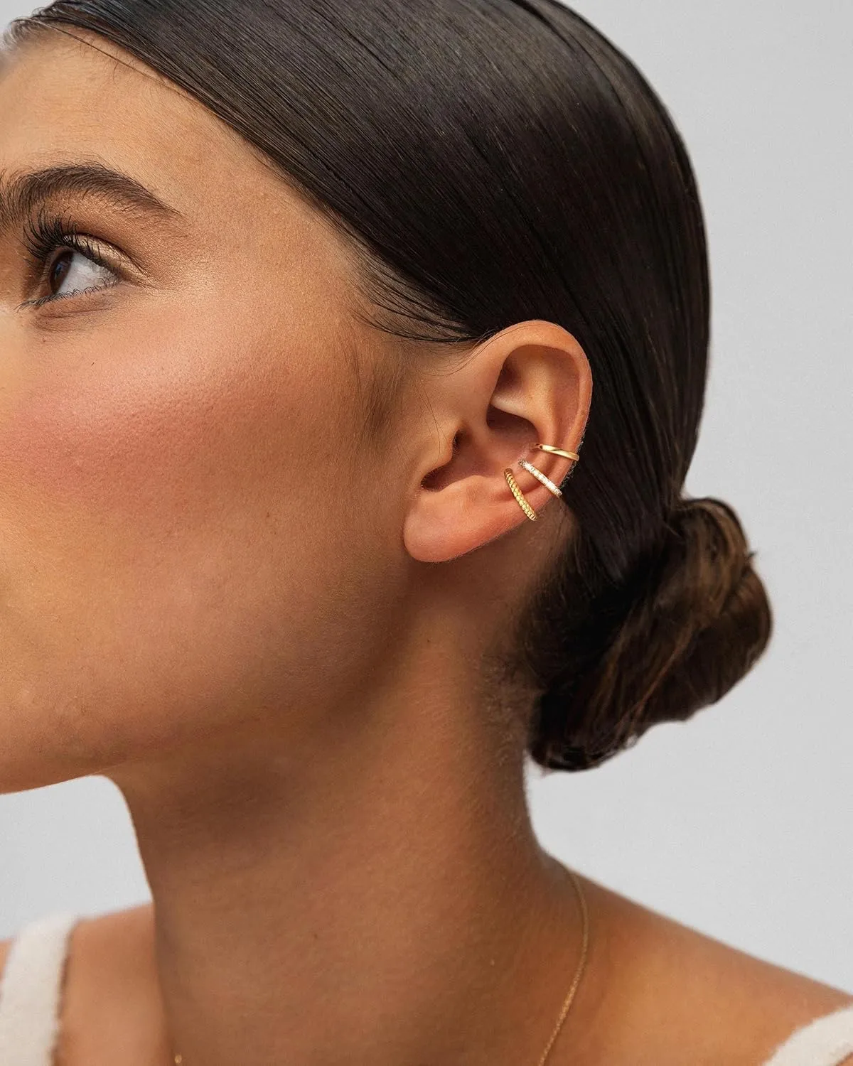 Gold Ear Cuffs Non Piercing: 14K Gold Plated/Silver Cuff Earrings for Women Trendy Chain Cubic Zirconia Cartilage Clip on Earrings Fake Earring Cuffs Set Hypoallergenic Jewelry for Women