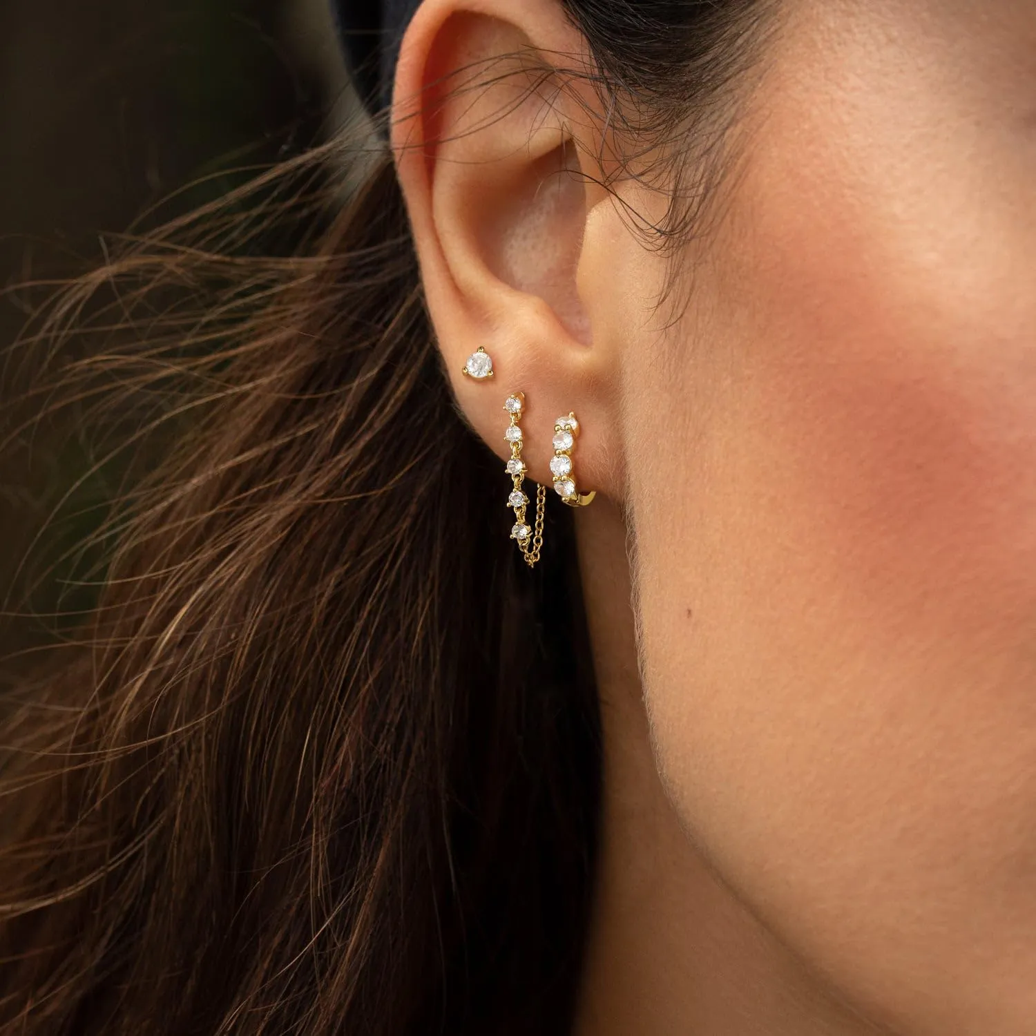 Gold Earrings for Women Trendy 14k Gold Plated Hypoallergenic Cartilage Dangle Dainty Gold Hoop Earrings Sets for Women Stud Earring Sets for Multiple Piercing Jewelry Gifts for Her