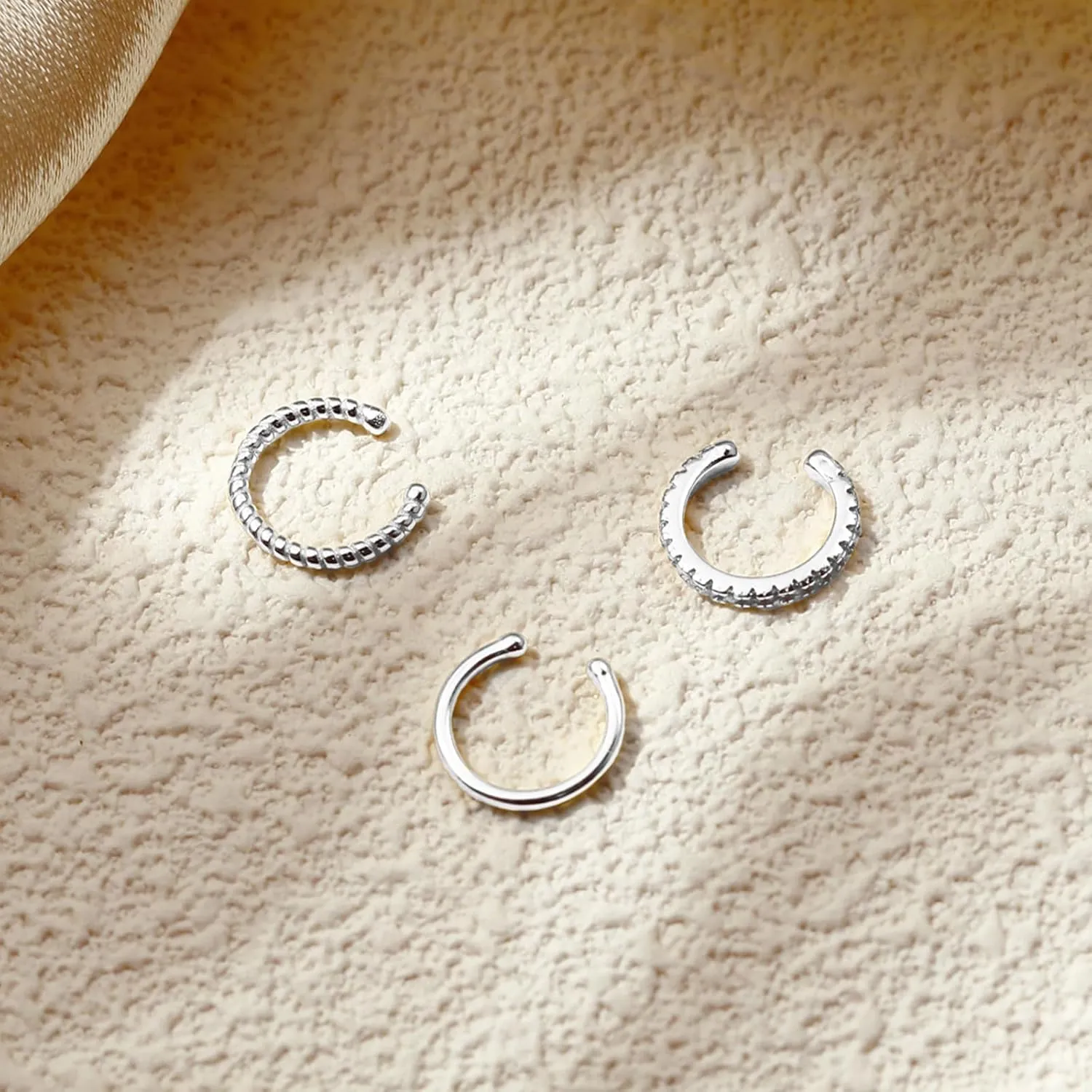 Gold Plated Ear Cuffs Non Piercing Dainty Earring Set for Women S925 Sterling Silver Clip on Cartilage Hoop Earring CZ Fake Earrings Birthday Jewelry for Mom Daughter Graduation Gifts