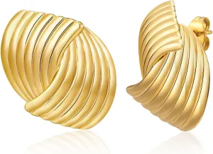 Gold Stud Earring for Women - 14K Gold Plated Studs Ear Jewelry,Hypoallergenic Lightweight Stainless Steel Trendy Gold Earrings,Christmas Valentine's Day Birthday Gifts for Her Girlfriend Wife