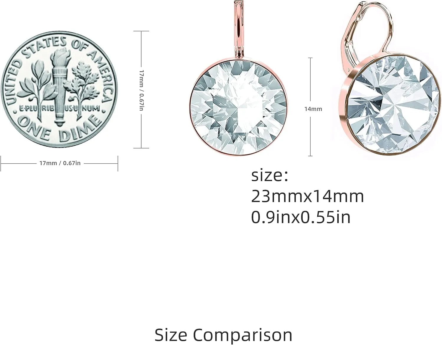 Gorgeous Solitaire Earrings for Women - Embellished with Austrian Crystals, Leverback Drop, Perfect for Any Occasion, Ideal Gifts for Women