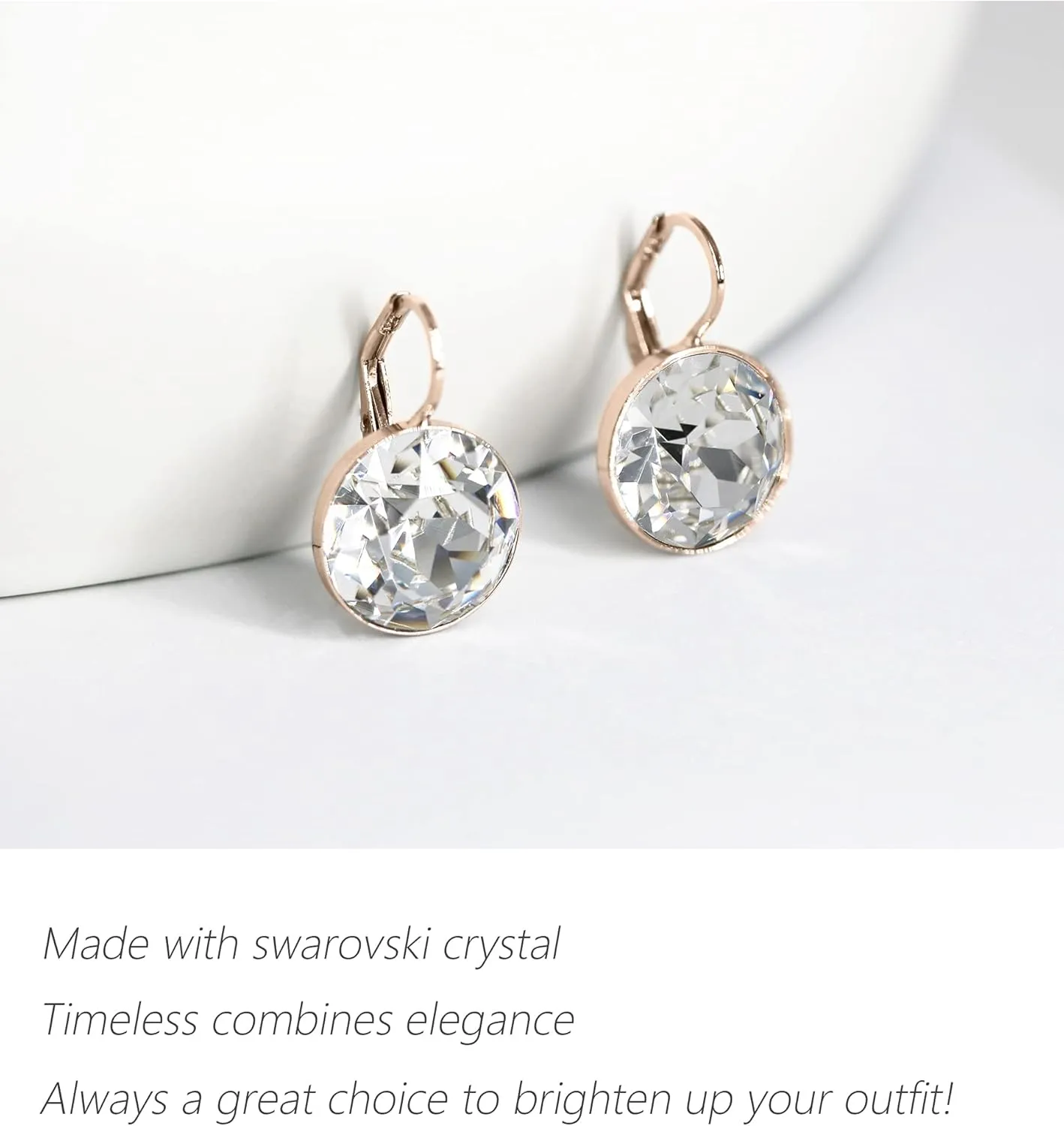 Gorgeous Solitaire Earrings for Women - Embellished with Austrian Crystals, Leverback Drop, Perfect for Any Occasion, Ideal Gifts for Women