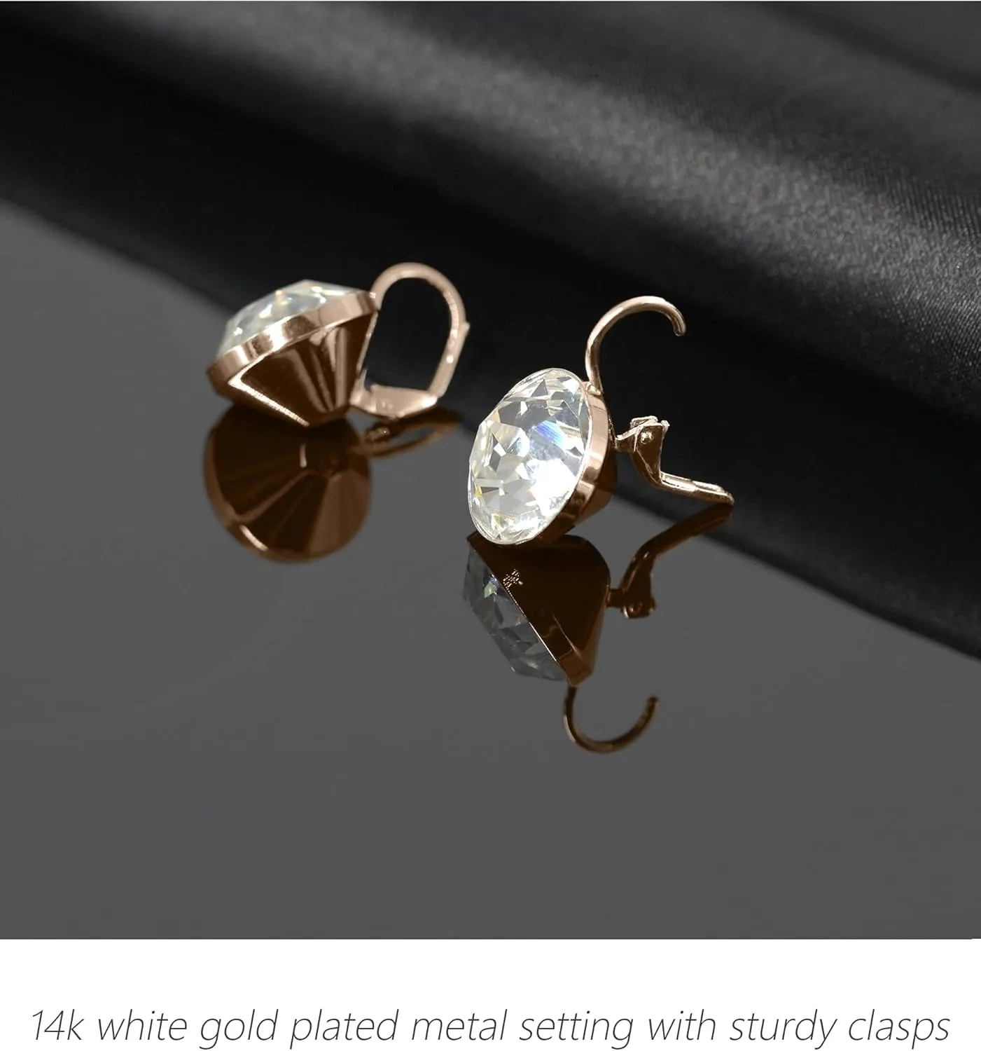 Gorgeous Solitaire Earrings for Women - Embellished with Austrian Crystals, Leverback Drop, Perfect for Any Occasion, Ideal Gifts for Women