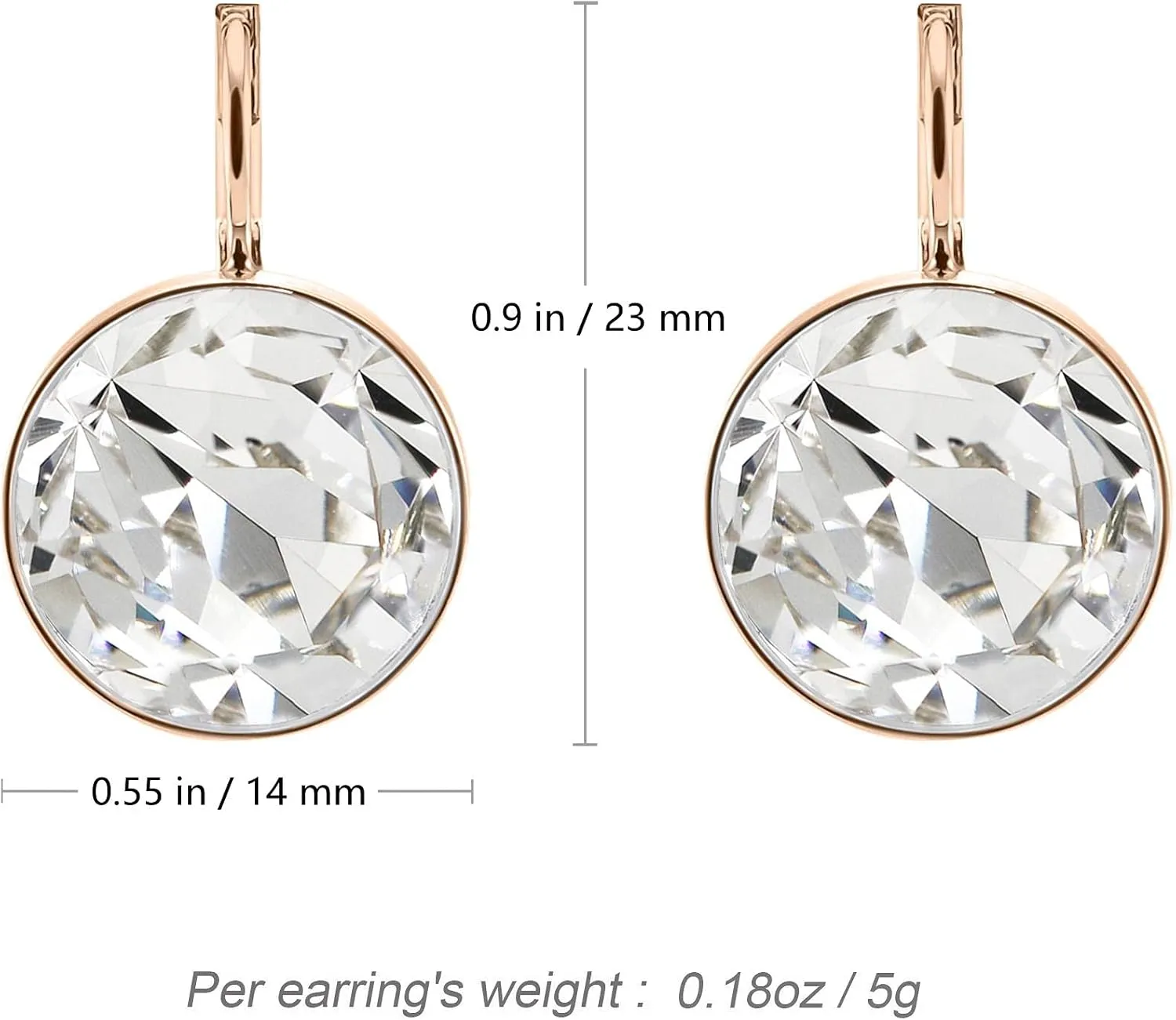 Gorgeous Solitaire Earrings for Women - Embellished with Austrian Crystals, Leverback Drop, Perfect for Any Occasion, Ideal Gifts for Women