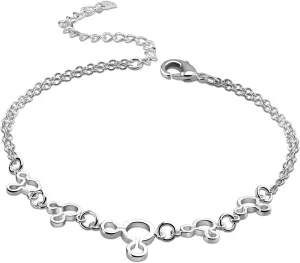 H&Beautimer 925 Sterling Silver Italian Handmade-Cute Mickey Silver Chain For Women-Summer Beach Sexy Ankle Jewelry-Sterling Silver Anklet 25 2CM-Birthday Gift
