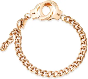 Handcuff Bracelet, Stainless Steel Bracelet Anklet for Men Women Couples Bracelets Handcuffs Design Distance Matching Friendship Best Friends Bracelet Ankle Bracelet