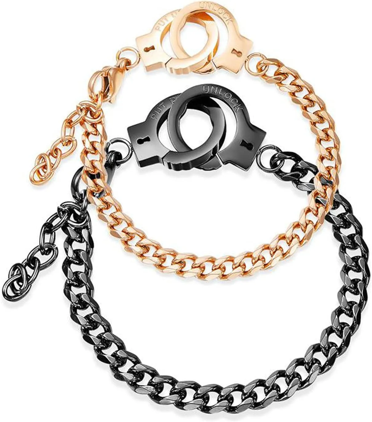Handcuff Bracelet, Stainless Steel Bracelet Anklet for Men Women Couples Bracelets Handcuffs Design Distance Matching Friendship Best Friends Bracelet Ankle Bracelet