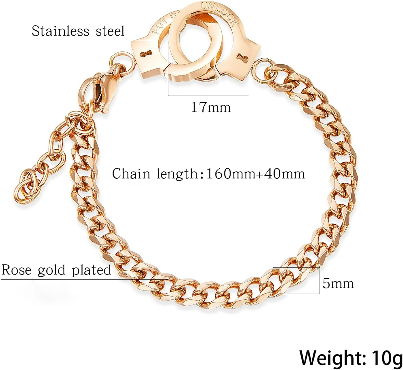 Handcuff Bracelet, Stainless Steel Bracelet Anklet for Men Women Couples Bracelets Handcuffs Design Distance Matching Friendship Best Friends Bracelet Ankle Bracelet