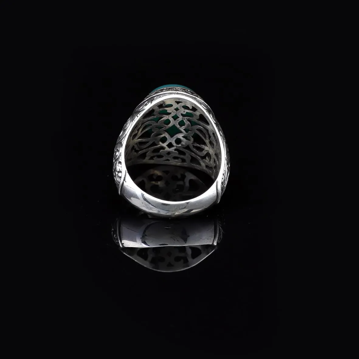 Handmade Jade Men's Ring - 925 Sterling Silver Gemstone Jewelry with Silver Polishing Cloth Gift - Jade Ring for Men (12.5)