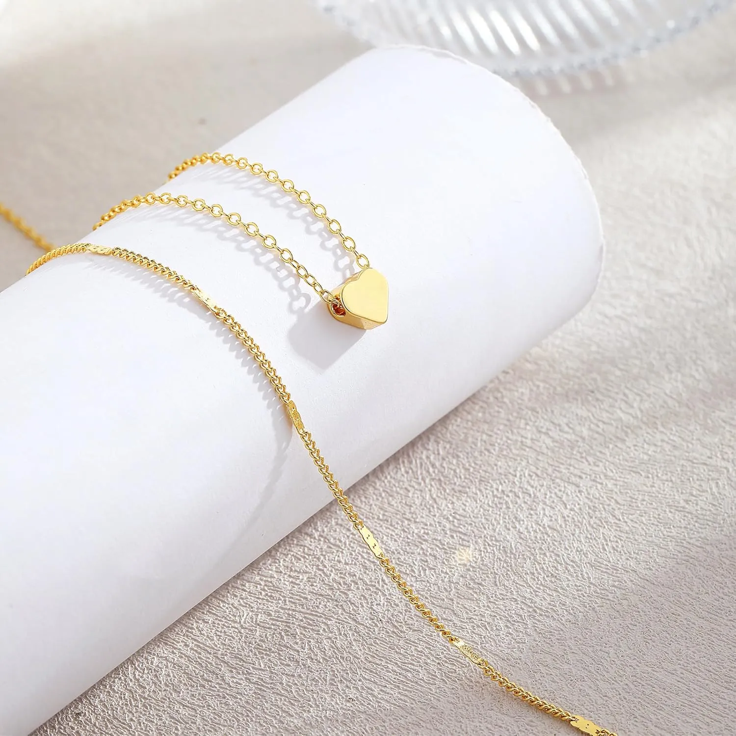 Heart Necklace for Women, Dainty 14K Gold/Sterling Sliver Plated Heart Pendant Necklace Trendy Jewelry Gift for Women