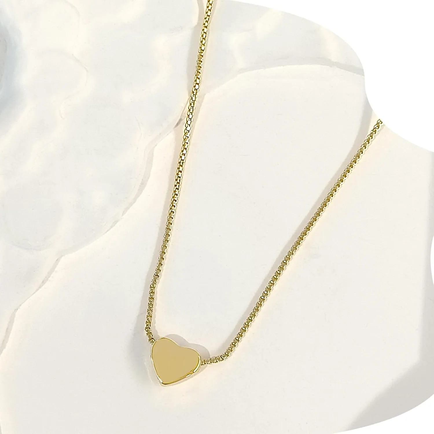 Heart Necklace for Women Gold/Silver Plated Trendy Heart Choker Lover Pendant Hypoallergenic Fashion Gold/Silver Necklace for Women Love Jewelry Gift for Women Girlfriend