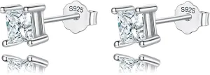 Hypoallergenic S925 Sterling Silver Stud Earrings Cubic Zirconia Stud Earrings Trendy Lightweight for Women Mothers Day Birthday Party Jewelry