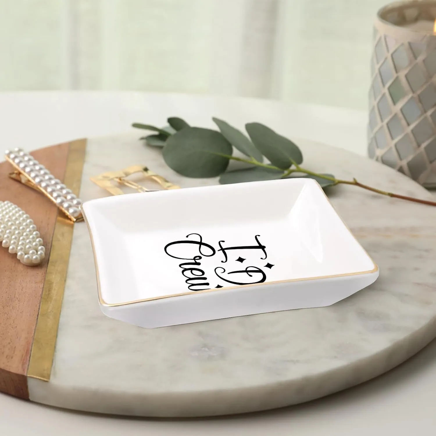 I DO CREW Jewelry Tray - Ceramic Ring Dish for Bridesmaids, Bridal Party Gifts, Wedding Keepsake