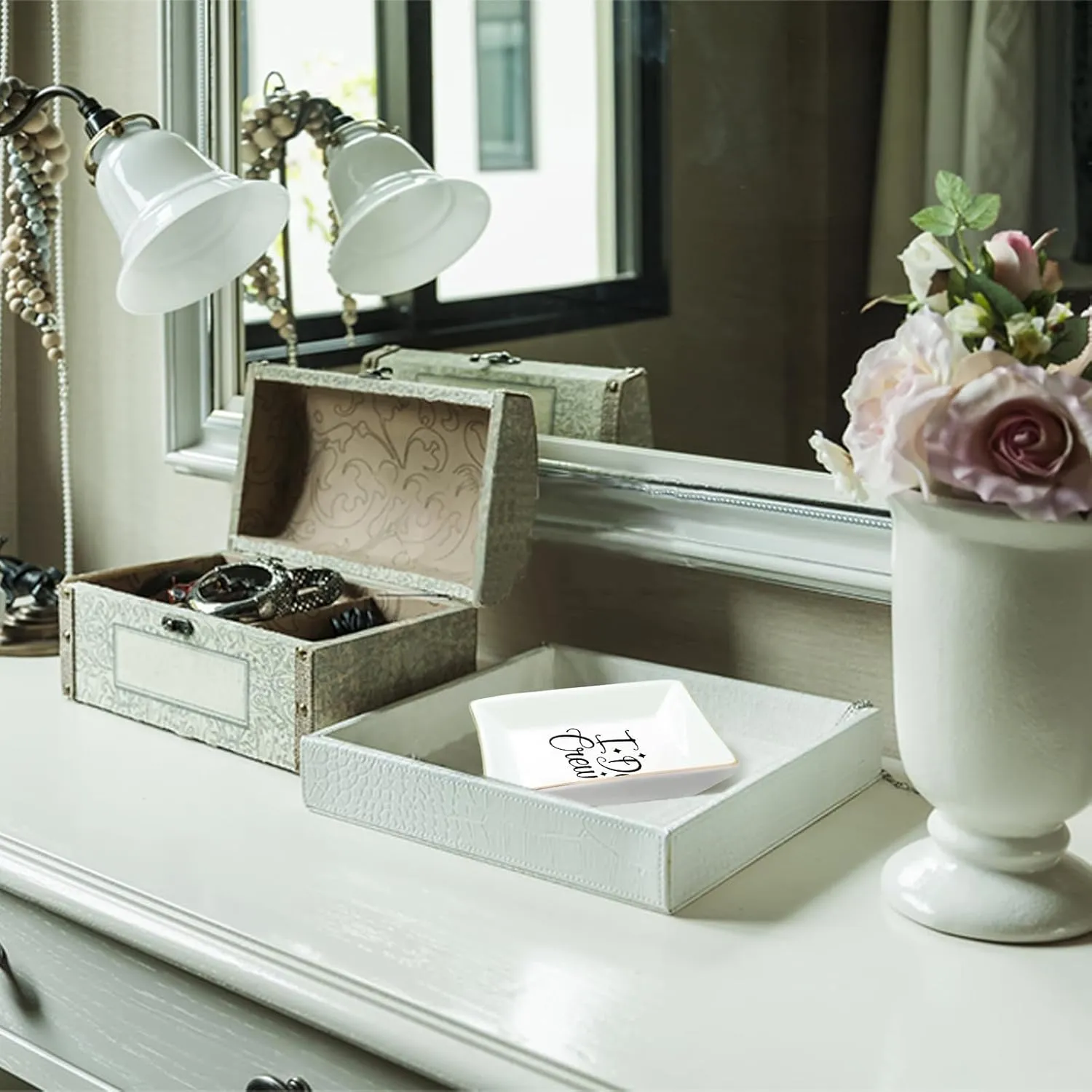 I DO CREW Jewelry Tray - Ceramic Ring Dish for Bridesmaids, Bridal Party Gifts, Wedding Keepsake