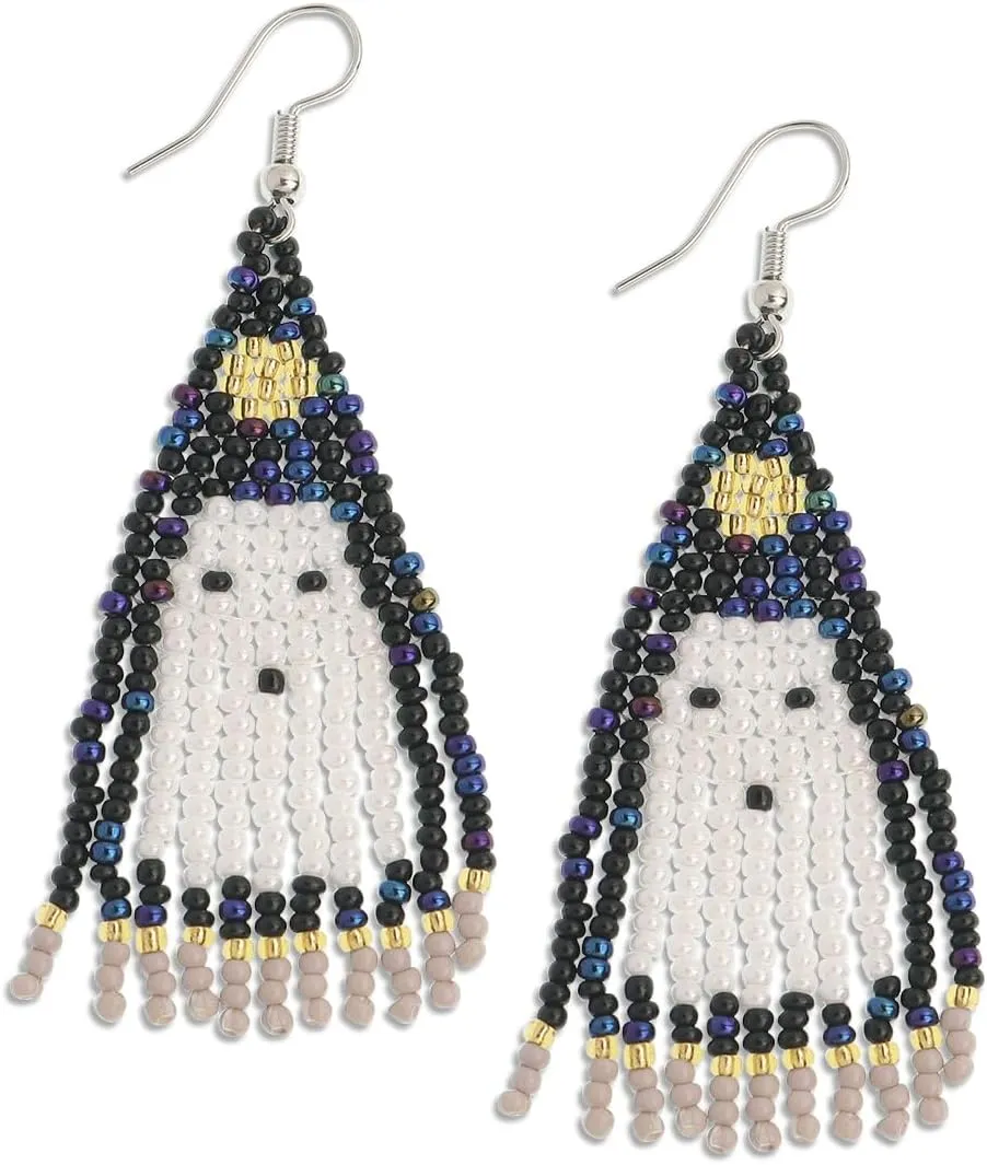 JeanBeau Seed Beads Tassel Earrings for Women Teen,Long Boho Handmade Colorful Beaded Dangle Drop Fringe Dangling Bohemian Accessories Summer Prom Party Jewelry Gift
