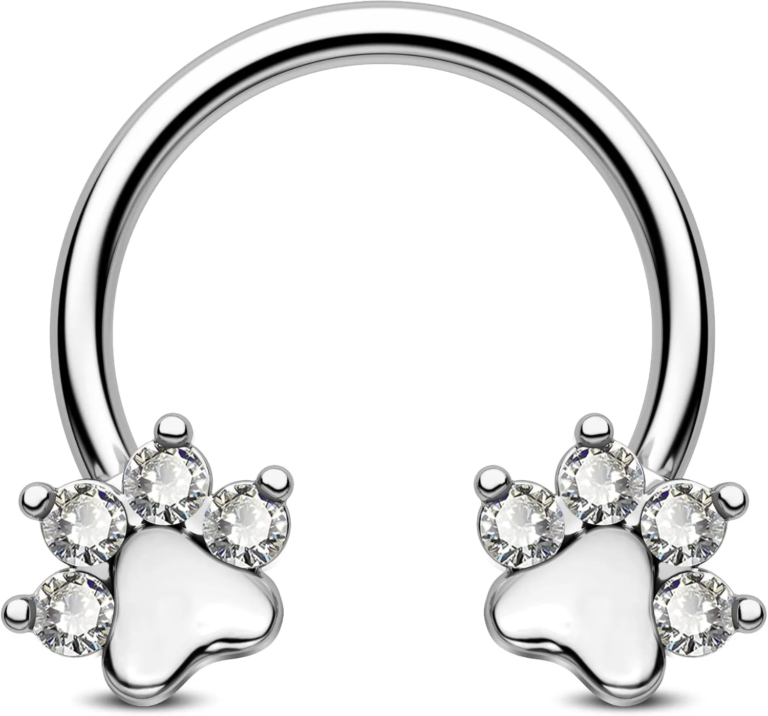 Jewseen Paw Septum Rings 16g Gold Septum Ring Daith Piercing Jewelry Surgical Steel Cartilage Earrings Hoop Nose Rings Hoop Conch Earrings for Women Men