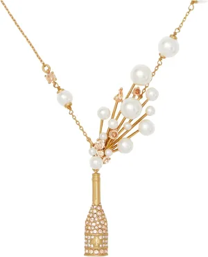 kate spade new york Cheers to That Statement Pendant, Champagne & Gold Color