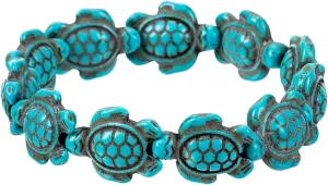kelistom Turtle Beads Chain Bracelet for Women Men Handmade Natural Stone Elastic Stretch Bracelet Friendship Couple Bracelets