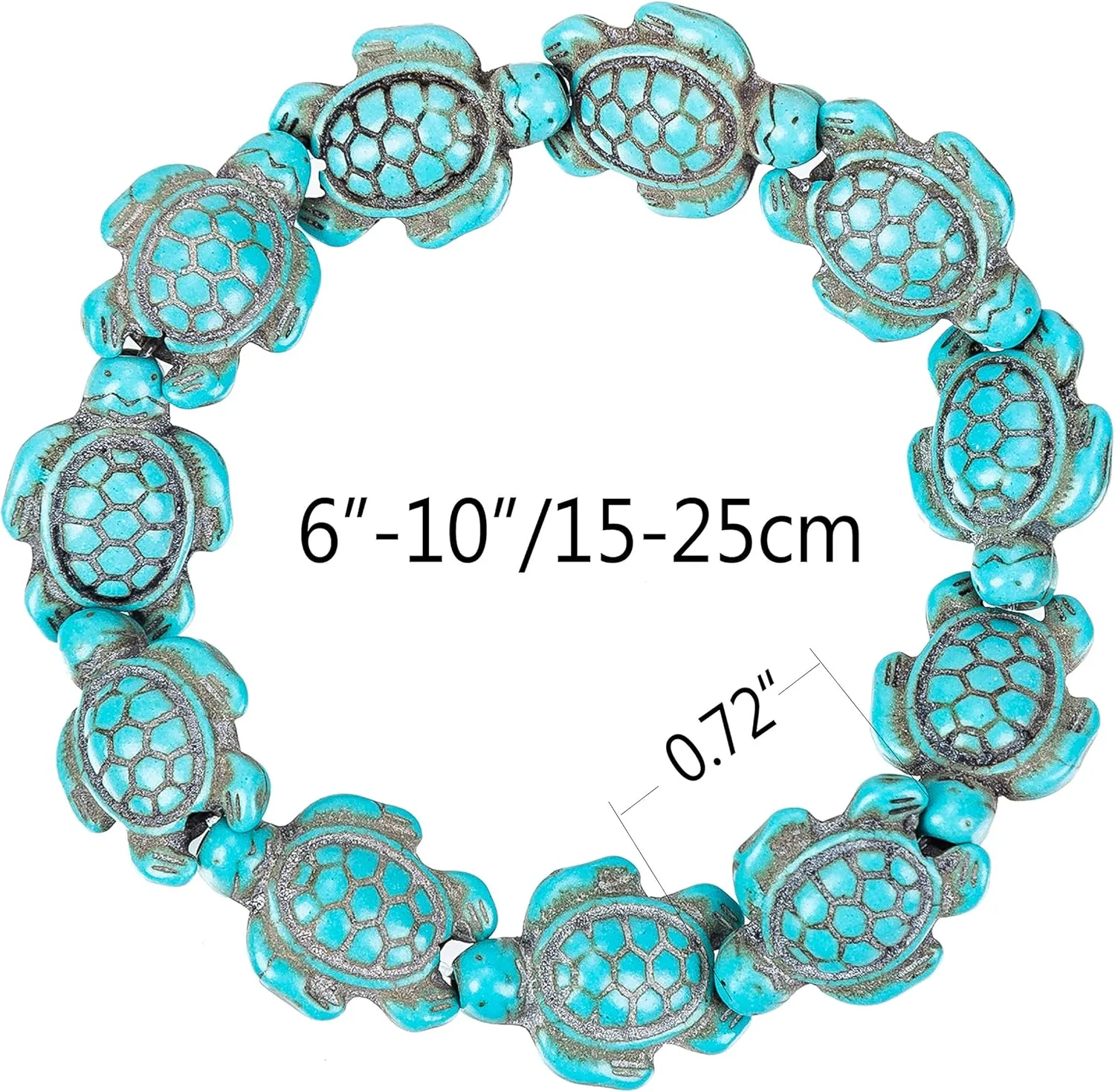 kelistom Turtle Beads Chain Bracelet for Women Men Handmade Natural Stone Elastic Stretch Bracelet Friendship Couple Bracelets