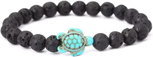 kelistom Turtle Beads Chain Bracelet for Women Men Handmade Natural Stone Elastic Stretch Bracelet Friendship Couple Bracelets