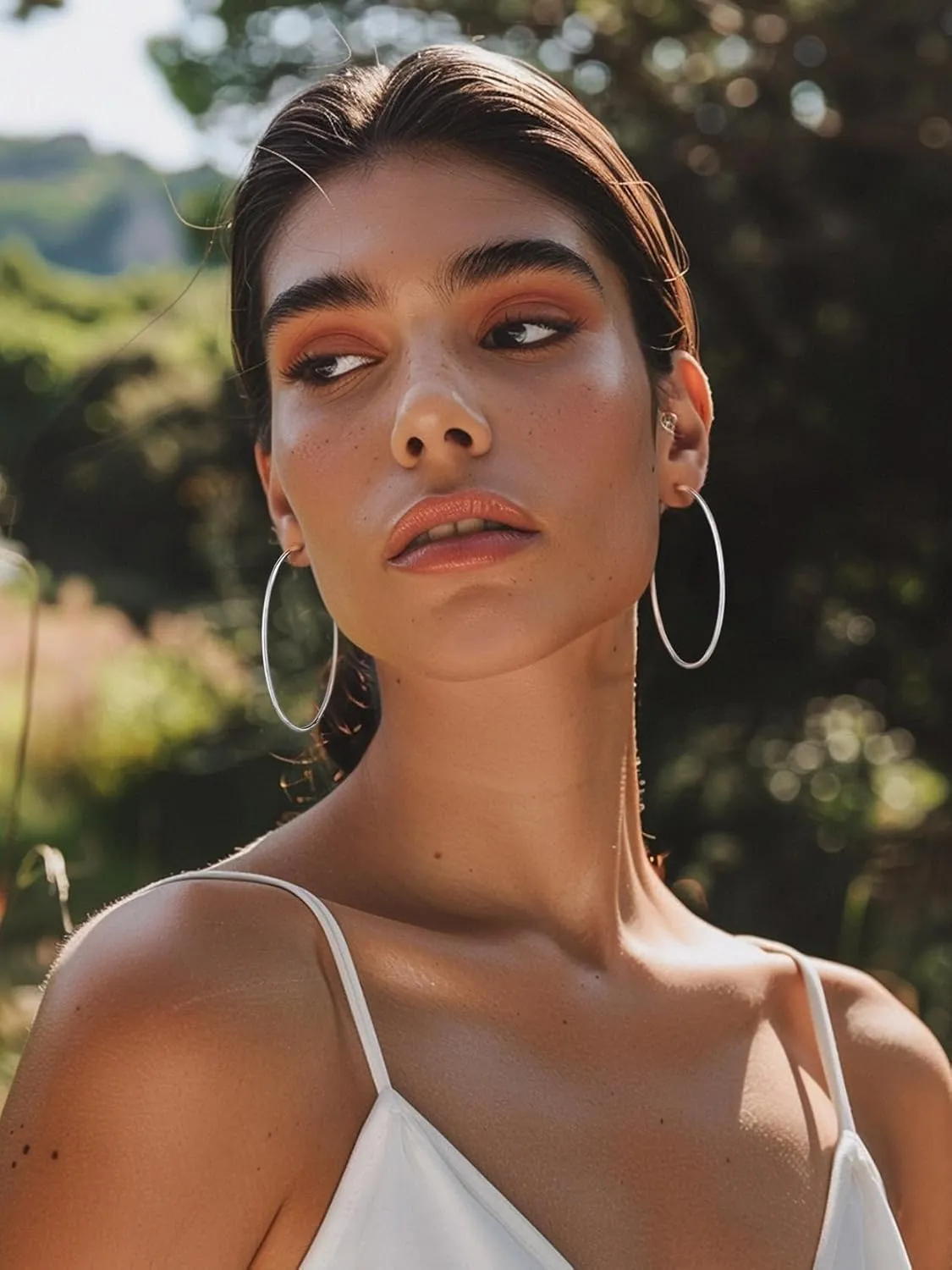 KeyStyle Gold Hoop Earrings for Women, Stainless Steel Hoops Earring Lightweight Loops, 2 mm Thick Hypoallergenic Circle Endless Thin Hoop (30 mm,50 mm,70 mm,100 mm)