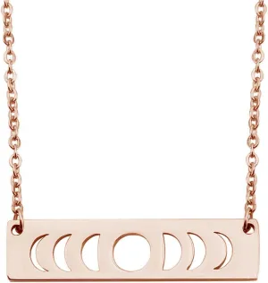 KUIYAI Moon Phase Necklace Bar Pendant Triple Goddess Jewelry
