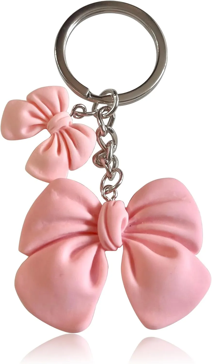LAEKOU Cute Bow Keychain for Women, Key Chain Accessories for Car Keys, Bag Charms Backpack Purse Charm