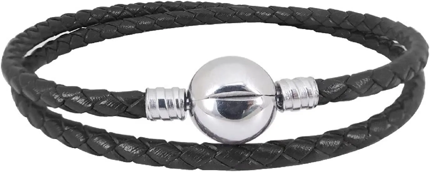 Leather Charm Braided-Double Chain Womens Charm for Bracelets Girl Jewelry 18cm 7.1inches Christmas Halloween 2023