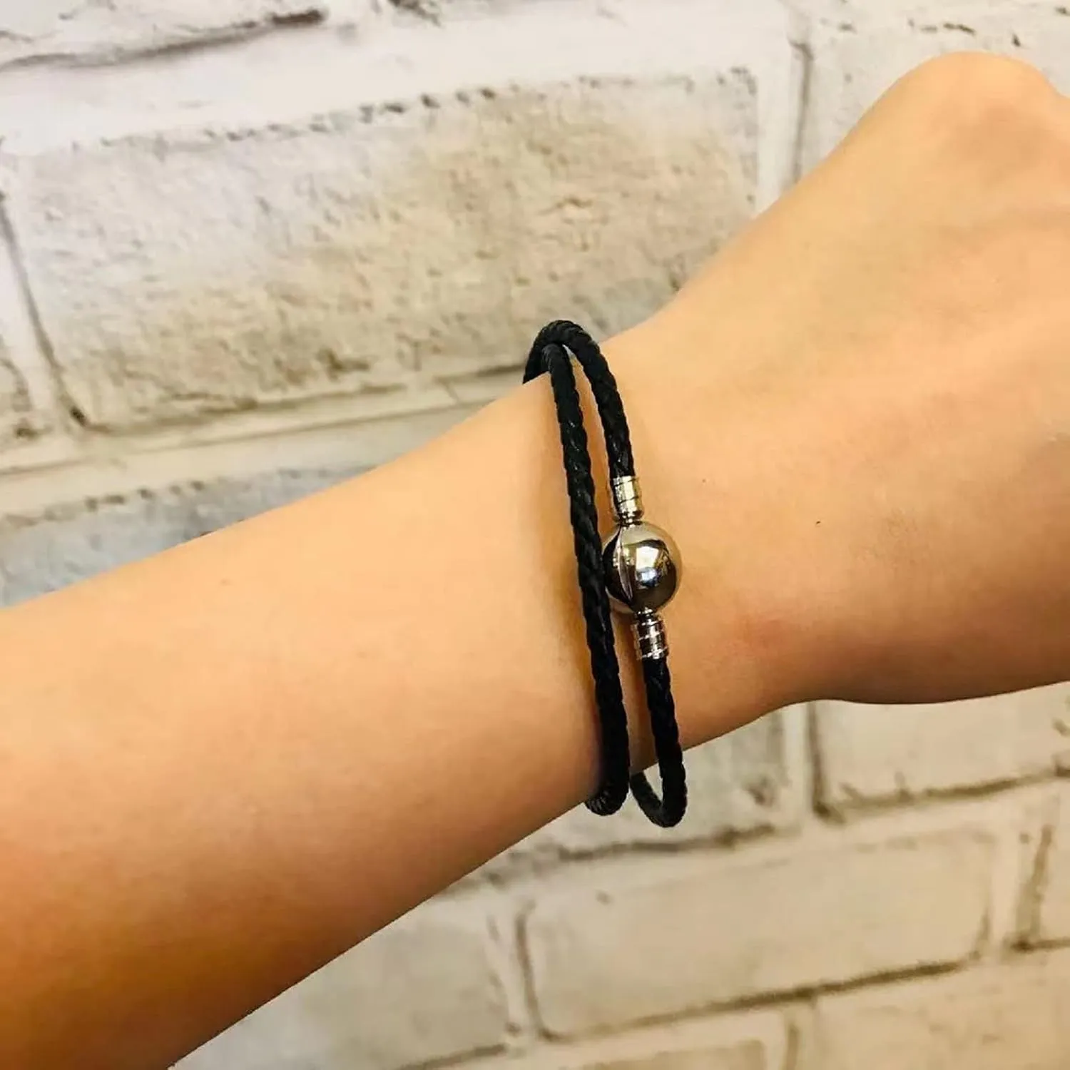 Leather Charm Braided-Double Chain Womens Charm for Bracelets Girl Jewelry 18cm 7.1inches Christmas Halloween 2023