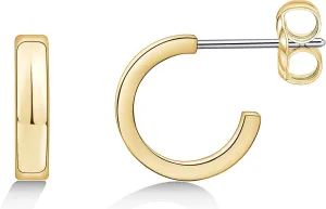 Limerencia Hypoallergenic G23 Pure Titanium Big Post Thin Square Edge Open Hoop | F136 Implant Grade Womens Dainty Hoop Earrings | Lightweight for Sensitive Ears