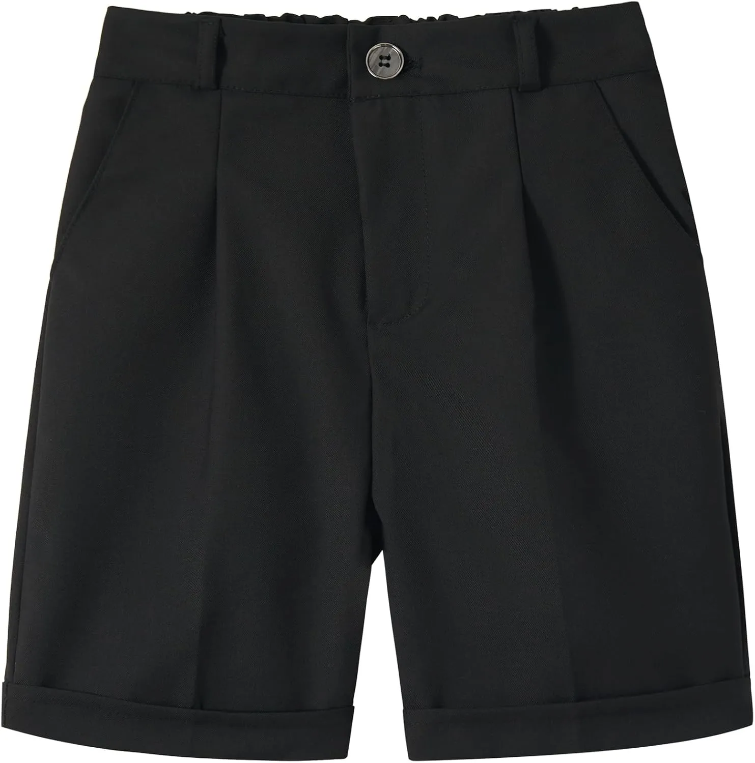 LOLANTA Boys Dress Shorts, Kids Summer Shorts School Uniform Outfit,Flat Front, Solid, Adjustable Waist 2-14 Years