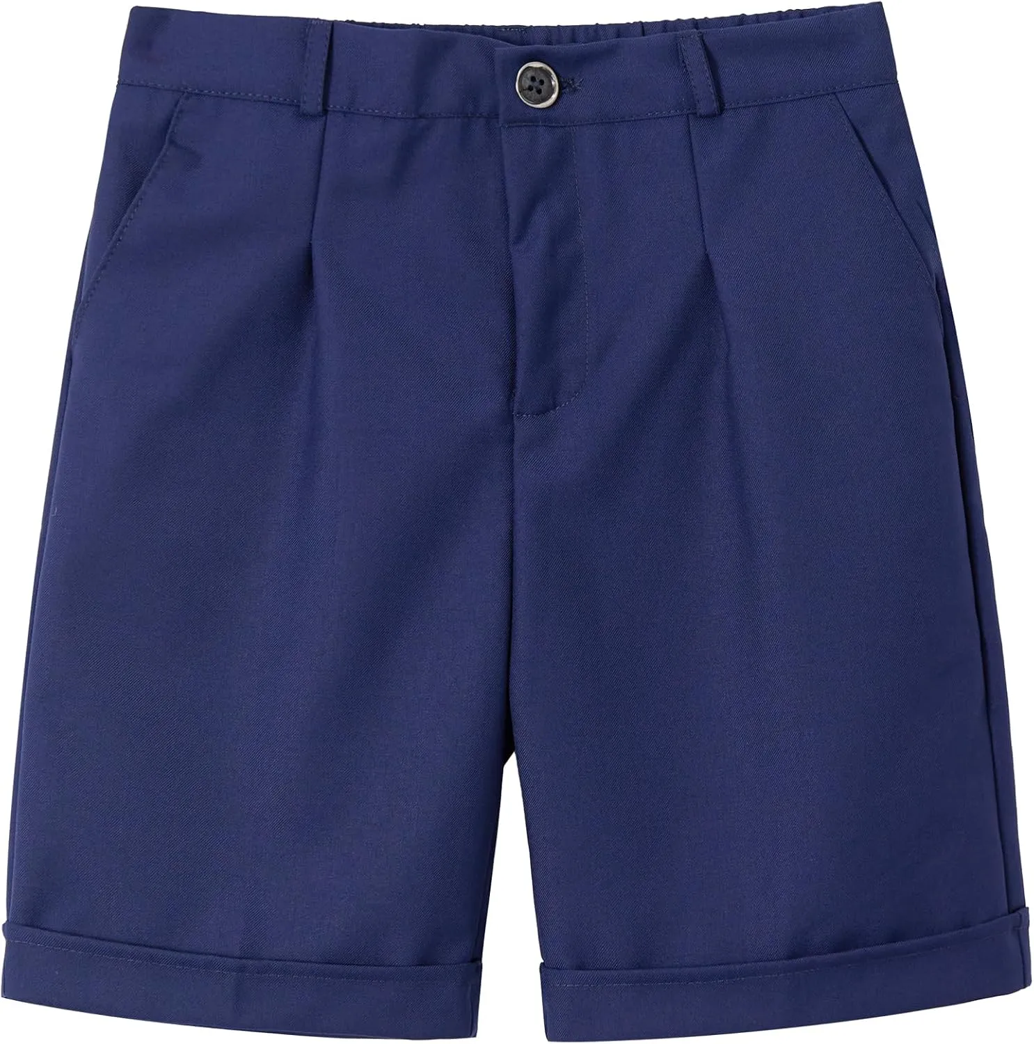 LOLANTA Boys Dress Shorts, Kids Summer Shorts School Uniform Outfit,Flat Front, Solid, Adjustable Waist 2-14 Years