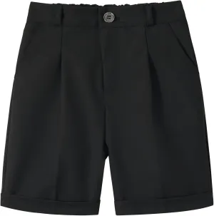 LOLANTA Boys Dress Shorts, Kids Summer Shorts School Uniform Outfit,Flat Front, Solid, Adjustable Waist 2-14 Years