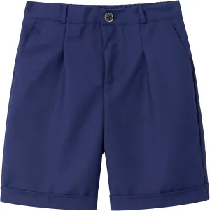 LOLANTA Boys Dress Shorts, Kids Summer Shorts School Uniform Outfit,Flat Front, Solid, Adjustable Waist 2-14 Years