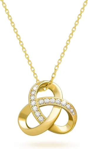 Love Knot Necklace for Women Infinity Interlocking Knot Pendant Adjustable 20in Necklace Anniversary and Birthday Jewelry Gift