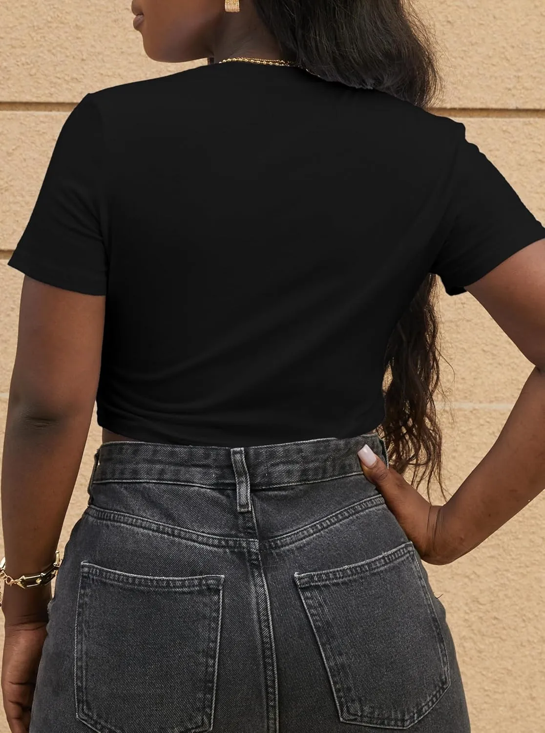 LovelyWholesale Women Graphic Crop Tops Letter Print Short Sleeve Tee Summer Sexy T Shirt