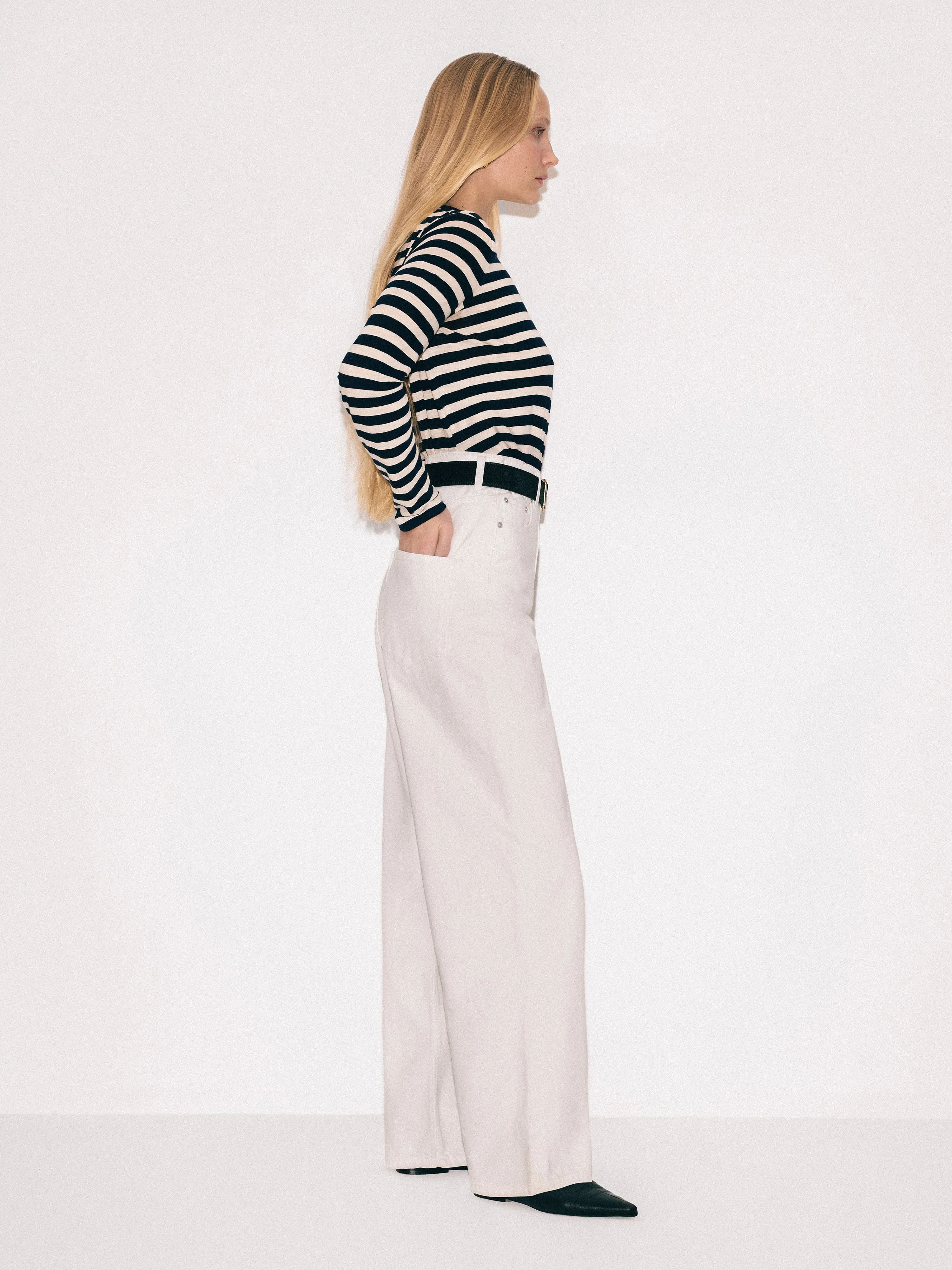 Lucia Wide Leg Jean | White