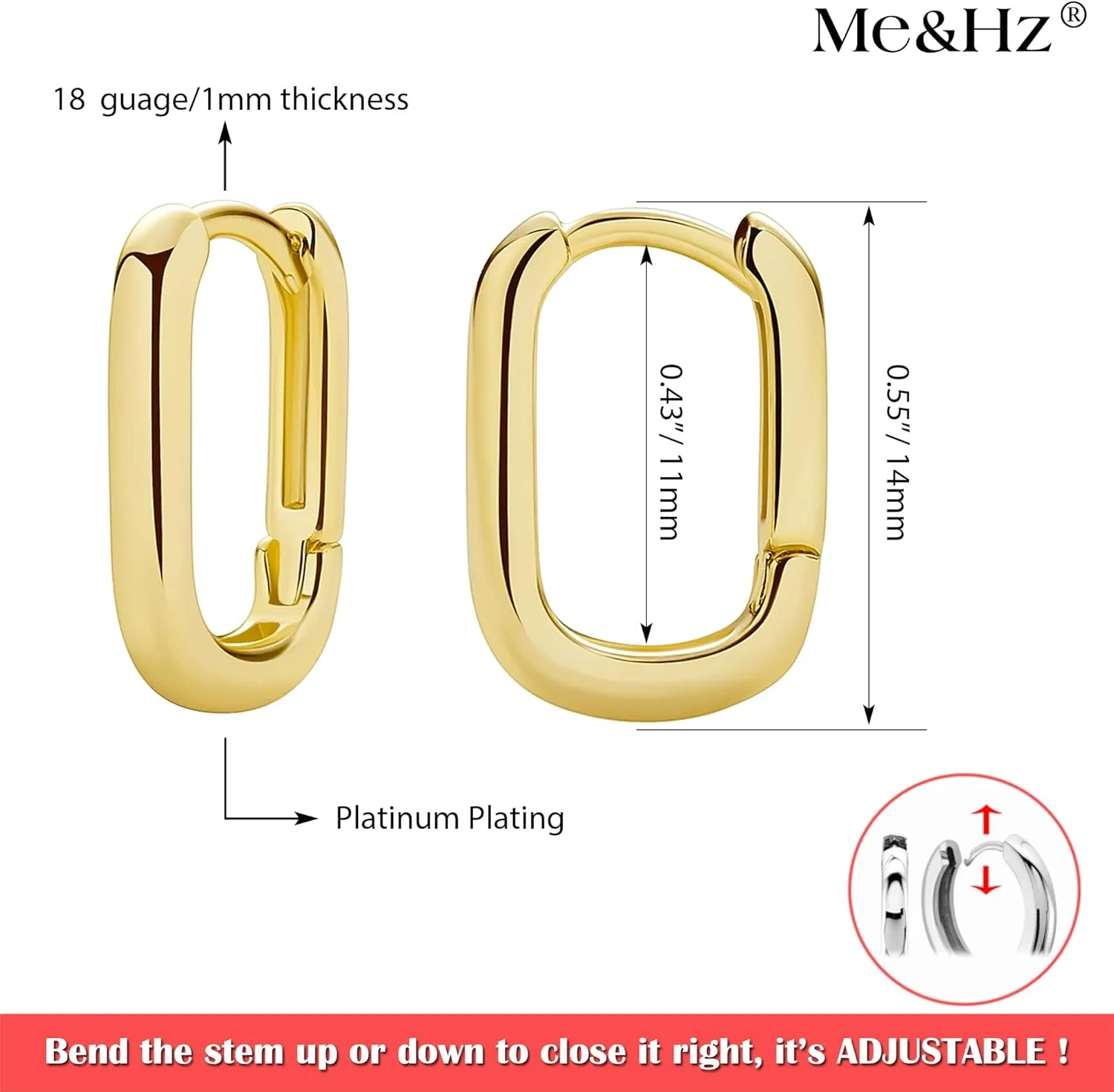 Me&Hz Gold Huggie Earrings Small Huggie Hoop Earrings for Women 14K Gold Plated Hypoallergenic Cubic Zirconia Huggies Mini Silver Hoop Earring for Women