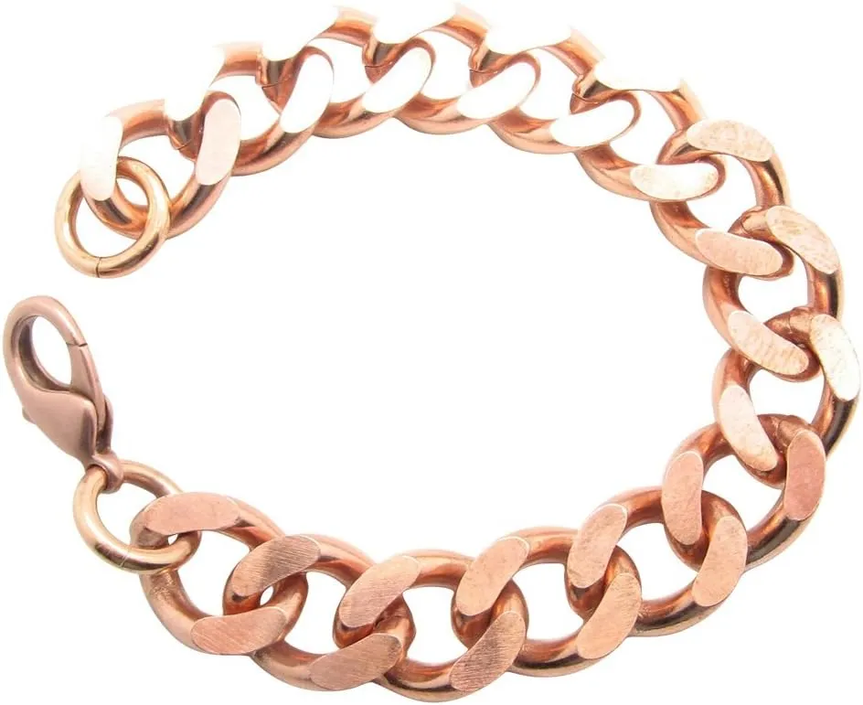 Men's 9 Inch Solid Copper Link Bracelet CB639G - 5/8 of an inch wide. Our widest design.