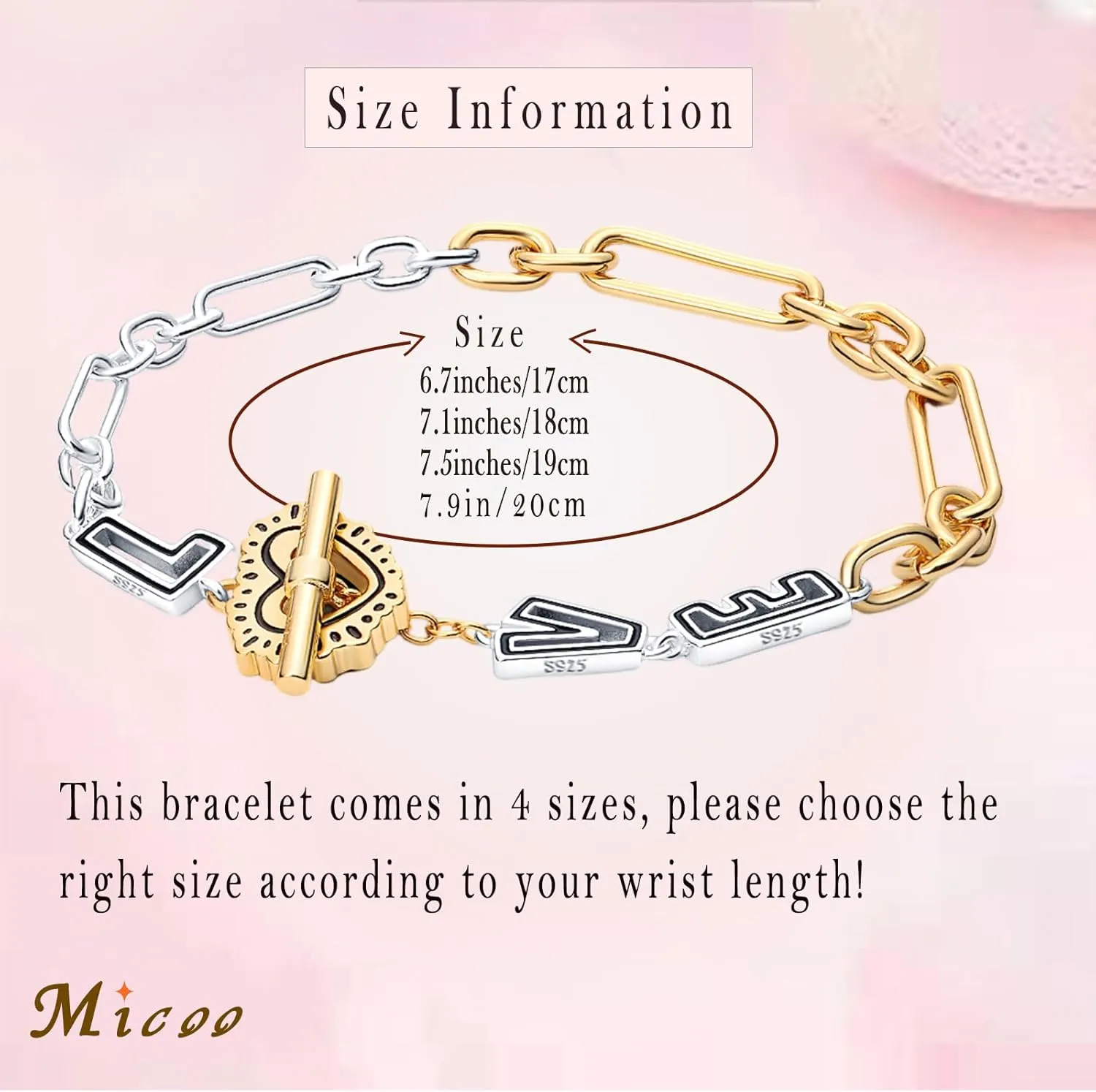 MICOO 925 Sterling Silver Snake Chain Butterfly Charms Bracelet, Evil Eye Bracelet with 5A Cubic Zirconia Bracelets for Women Birthday Gifts