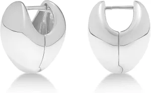 MILLA 14K Gold Plated Hoop Earrings | Small Silver Hoops | Thick Lightweight Chunky Hoop Earrings for Women